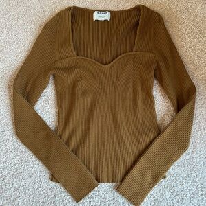 Old Navy Tan Ribbed Knit Top